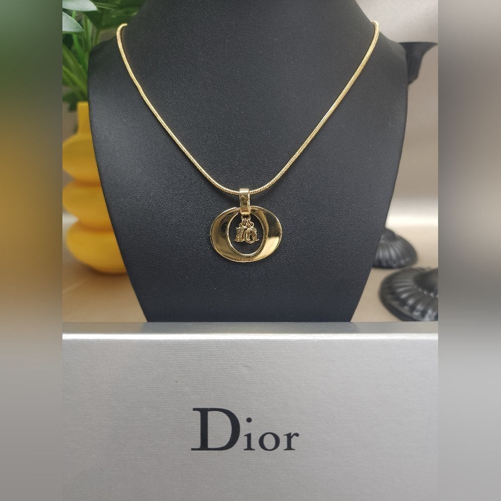 Authentic Christian Dior 90's Logo Necklace W/ Box - Picture 6 of 16